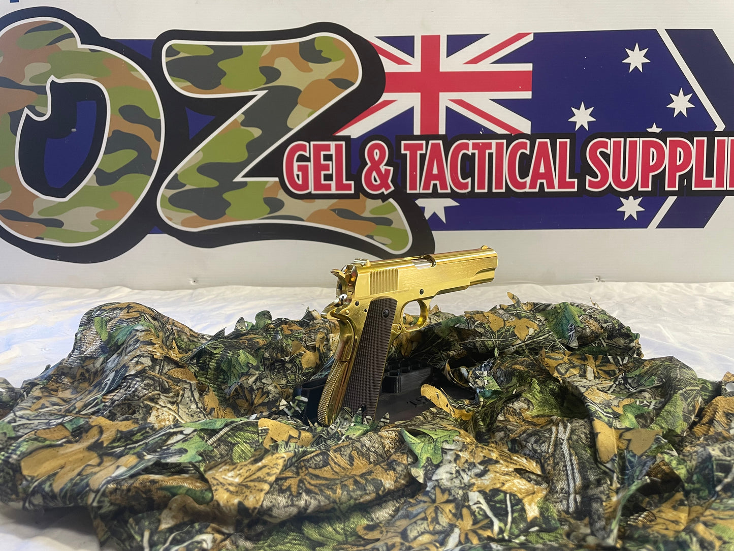 Golden Eagle 3305GD GM1911 – Green Gas Powered Gas Blowback, Golden Chrome Finish with Markings