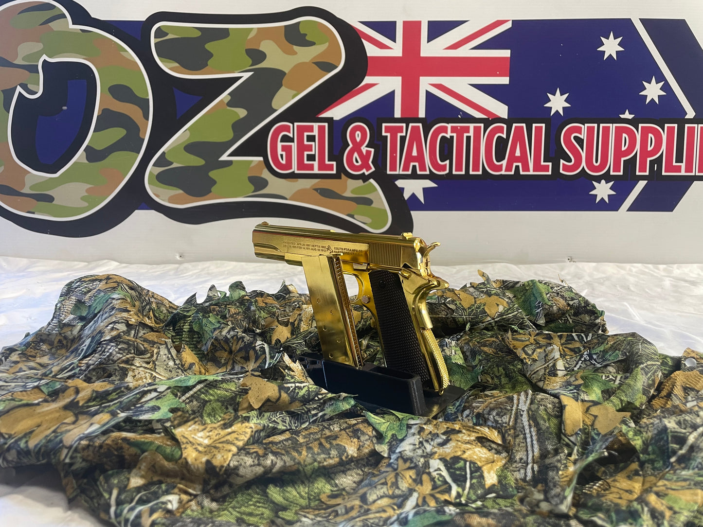 Golden Eagle 3305GD GM1911 – Green Gas Powered Gas Blowback, Golden Chrome Finish with Markings