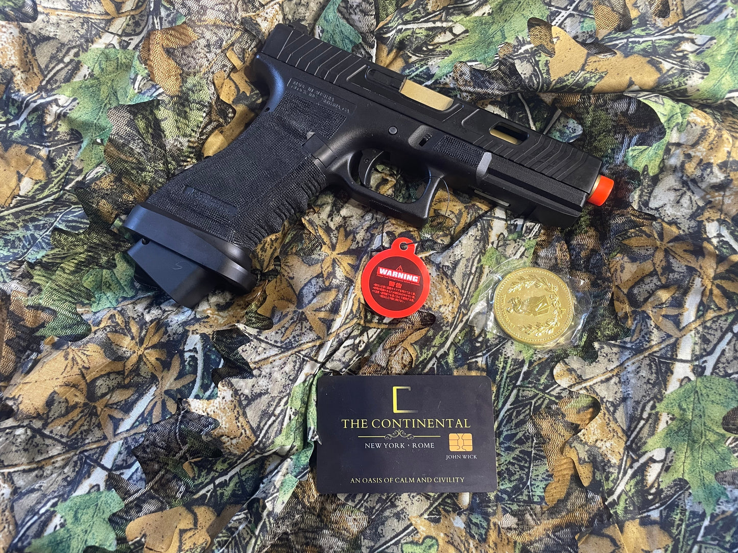 DOUBLE BELL Glock 17 TTI CNC Type John Wick Combat Master - Custom Green Gas Blowback