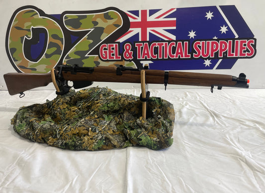 Double Bell Lee Enfield Shell-Ejecting Rifle – Timber & metal construction